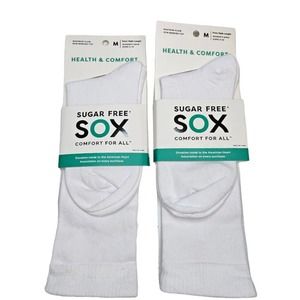 Non-Binding Knee Length Women's Pack Of 2 Circulatory‎ Socks White Size Medium
